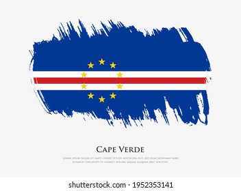 Creative textured flag of Cape Verde with brush strokes vector illustration