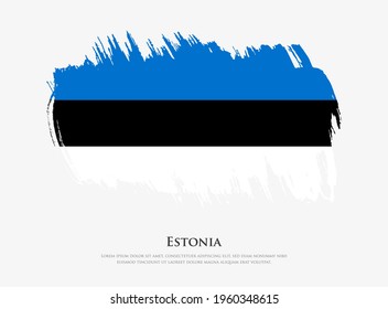 Bandera texturizada creativa de Estonia con pinceladas de pincel ilustración vectorial