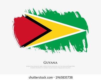 Creative textured flag of Guyana with brush strokes vector illustration