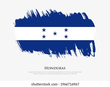 Creative textured flag of Honduras with brush strokes vector illustration