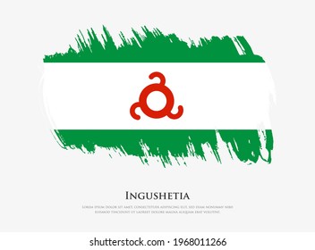 Creative textured flag of Ingushetia with brush strokes vector illustration