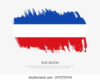 Creative textured flag of Los Altos with brush strokes vector illustration