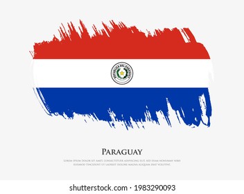 Creative textured flag of Paraguay with brush strokes vector illustration