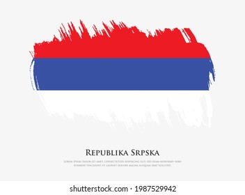 Kreative strukturierte Flagge der Republika Srpska mit Pinselstrichen Vektorgrafik