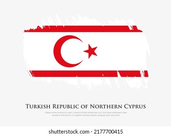 Creative textured flag of Turkish Republic of Northern Cyprus with brush strokes vector illustration