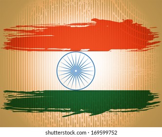 creative textured vector illustration of Indian tri-colour flag for Republic Day/ Independence concept