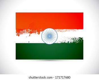 creative textured vector illustration of Indian tri-colour flag for Republic Day/ Independence concept
