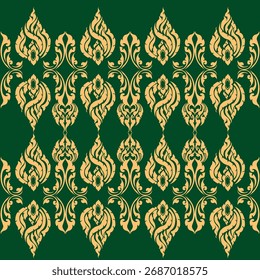 Creative Thai Inspired Artwork with Golden Highlights