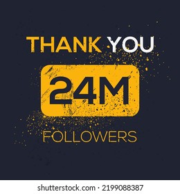 Creativa Gracias (24 millones, 2400000) diseño de plantillas de celebración para redes sociales y seguidores ,Ilustración vectorial.