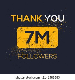 Creativo Gracias (7 millones, 700000) a los seguidores diseño de plantillas de celebración para redes sociales y seguidores ,Ilustración vectorial.