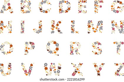 Creative Thanks giving alphabet PNG full HD