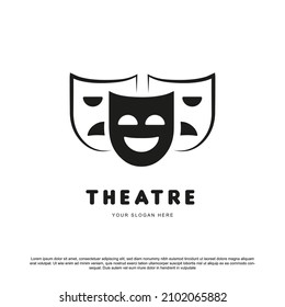 Creative Theatre Mask Drama Logo Design Stock Vector (Royalty Free ...