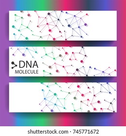 Creative thematic brochures. Dna. Molecules
