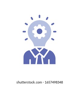 Kreative Think Vektorillustration Illustration. Business Investment and Growth Glyph Style Symbol. EPS10