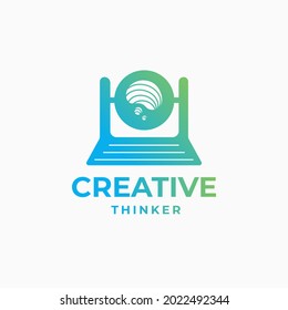 Creative thinker logo, brain logo, smart design, futuristic brain, brain creativity design