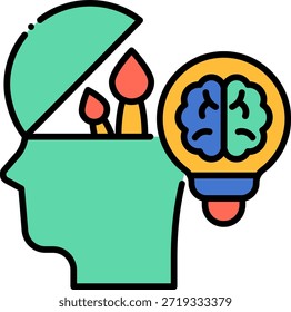 Ilustración de concepto de pensamiento creativo y lluvia de ideas