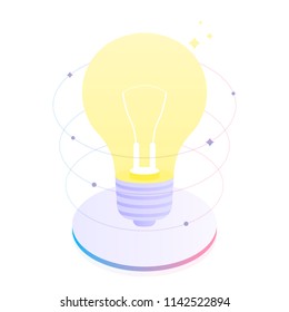 Creative thinking and brainstorming, tell about your idea. Business innovations. Modern flat vector illustration.
