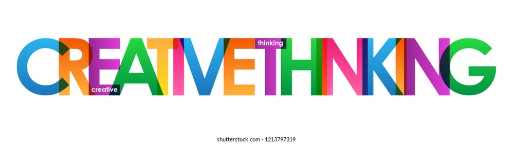 CREATIVE THINKING colorful letters banner