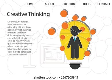 Creative thinking concept . Creative idea design use for your project. Flat vector illustration for web page, brochure or presentation.