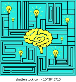 Creative thinking concept, vector illustration.