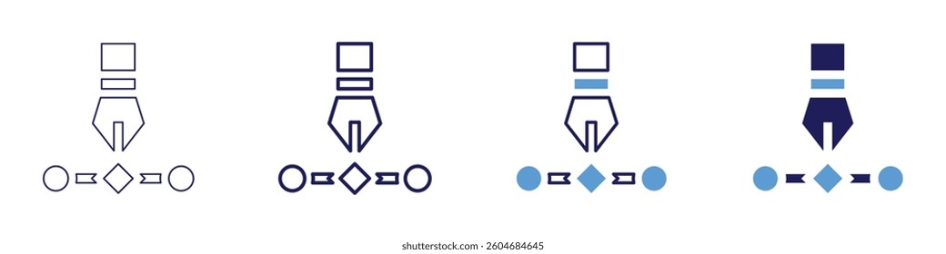 Creative thinking exercises icon in 4 different styles. Thin Line, Line, Bold Line, Duotone. Duotone style. Editable stroke.