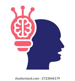 Icono de pensamiento creativo Color Relleno Estilo Ilustración vectorial