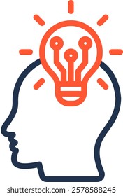 Creative Thinking Icon Color Line Vector Illustration