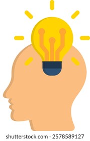 Creative Thinking Icon Flat Vector Illustration