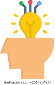 Creative Thinking Icon Flat Vector Illustration
