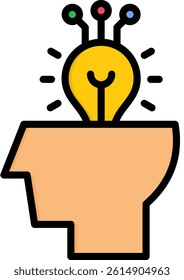 Creative Thinking Icon Lineal Color Vector Illustration