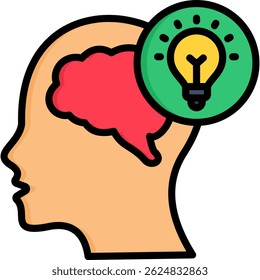 Icono de pensamiento creativo Ilustración vectorial de color lineal
