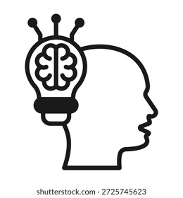 Icono de pensamiento creativo Ilustración vectorial de estilo mixto