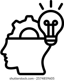 Creative Thinking Icon Outline Vector Illustration