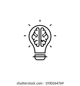 Creative Thinking Icon Vector Illustration. Business Icon Line Style. Isolated On White Background
