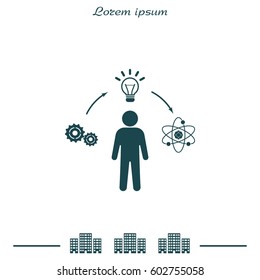 creative thinking icon. vector illustration