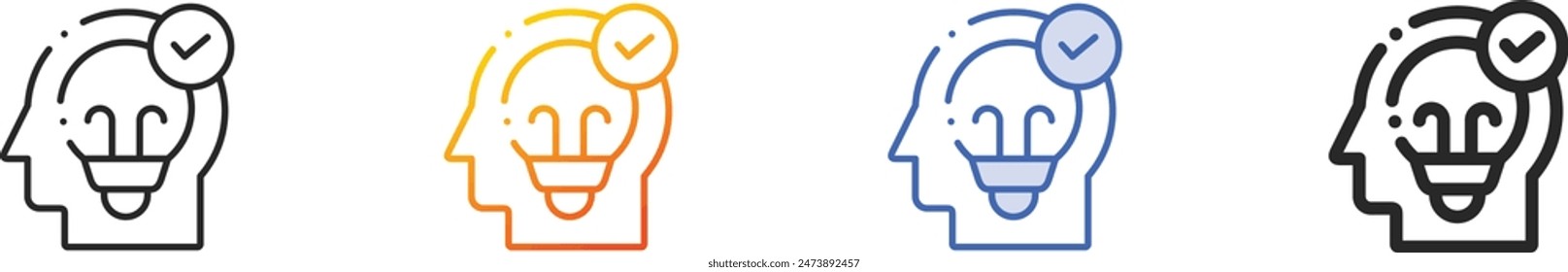 creative thinking icon.Thin Linear, Gradient, Blue Stroke and bold Style Design Isolated On White Background