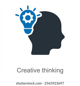 Creative Thinking and innovation icon concept