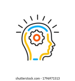 Creative thinking. Intelligence concept. Vector color icon.