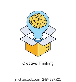 Creative Thinking Isometric style icon. Symbol on White background EPS 10 File