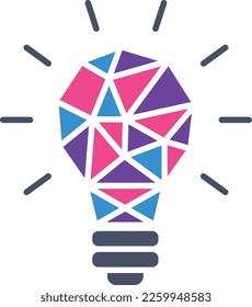 Creative thinking logo. Color polygonal light bulb