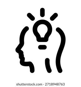Icono de línea moderna de pensamiento creativo. Profesional símbolo de Vector mínimo que representa la idea de innovación lluvia de ideas resolución de problemas e imaginación.
