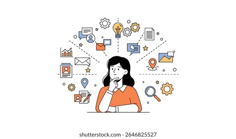 Creative thinking and problem solving in a complex world inspiring innovation and finding solutions through brainstorming and idea generation processes