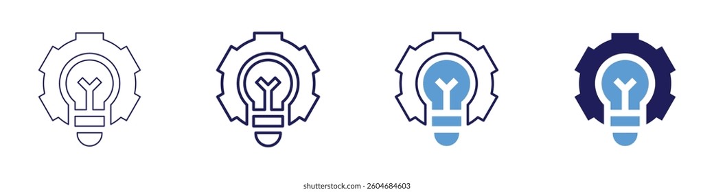 Creative thinking techniques icon in 4 different styles. Thin Line, Line, Bold Line, Duotone. Duotone style. Editable stroke.