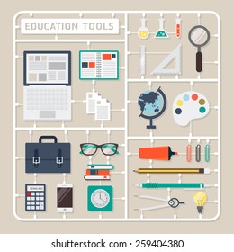 Creative Thinking Vector Flat Design Model Kits For Education Tools.