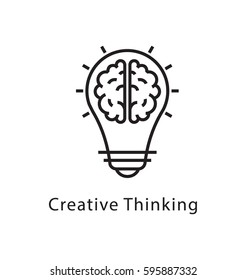 Creative Thinking Vector Line Icon 