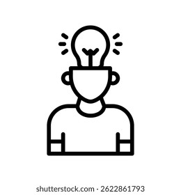Creative Thinking Vector outline icon. Eps10 file 