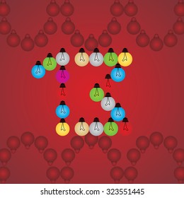 creative thirteen numeric number created with bulb