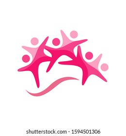 creative Three 3 people logo design vector group of persons sign