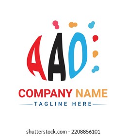 Creative three color letter logo design