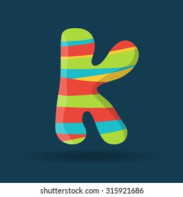 creative three dimensional alphabet K. color